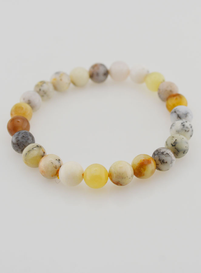 Bracelet en Pierre Naturelle d’Opale Dendrite – 8 mm (pic 2)