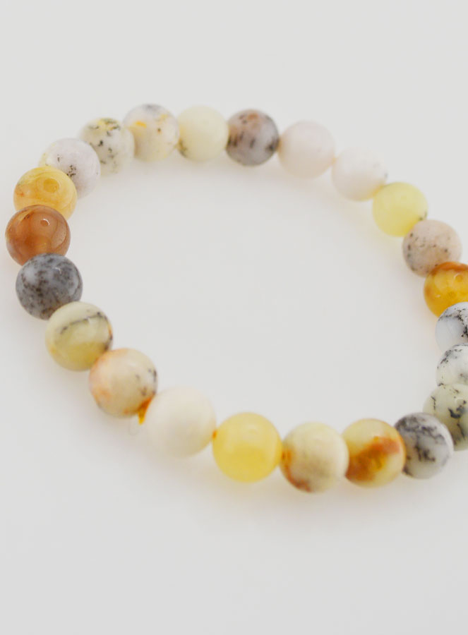 Bracelet en Pierre Naturelle d’Opale Dendrite – 8 mm (pic 3)