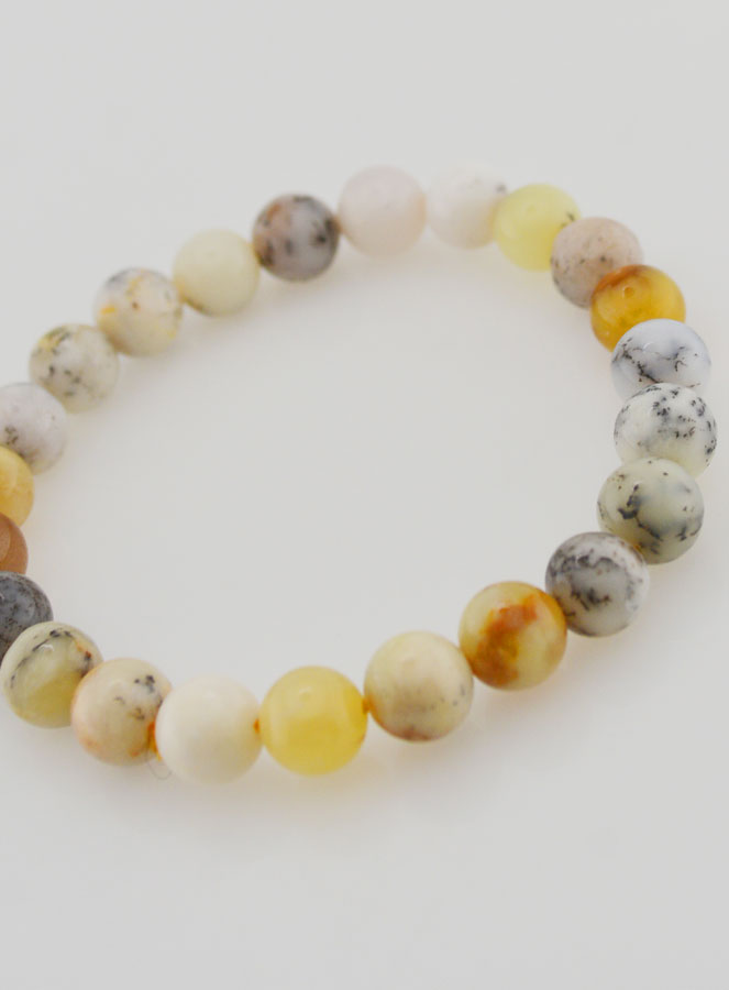 Bracelet en Pierre Naturelle d’Opale Dendrite – 8 mm (pic 4)
