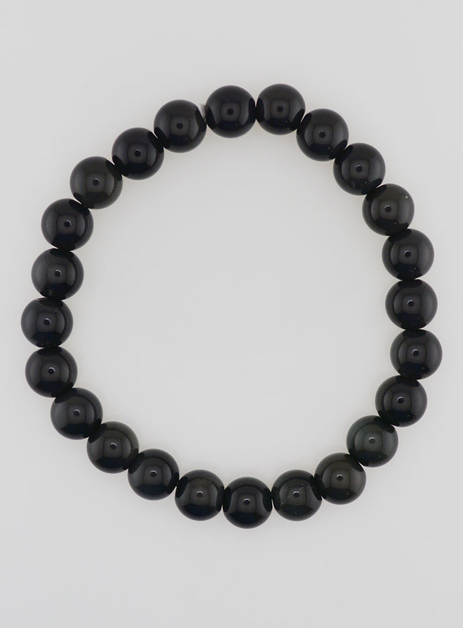 Bracelet en Pierre d'Obsidienne Oeil Céleste Rainbow - 8mm (pic 1)