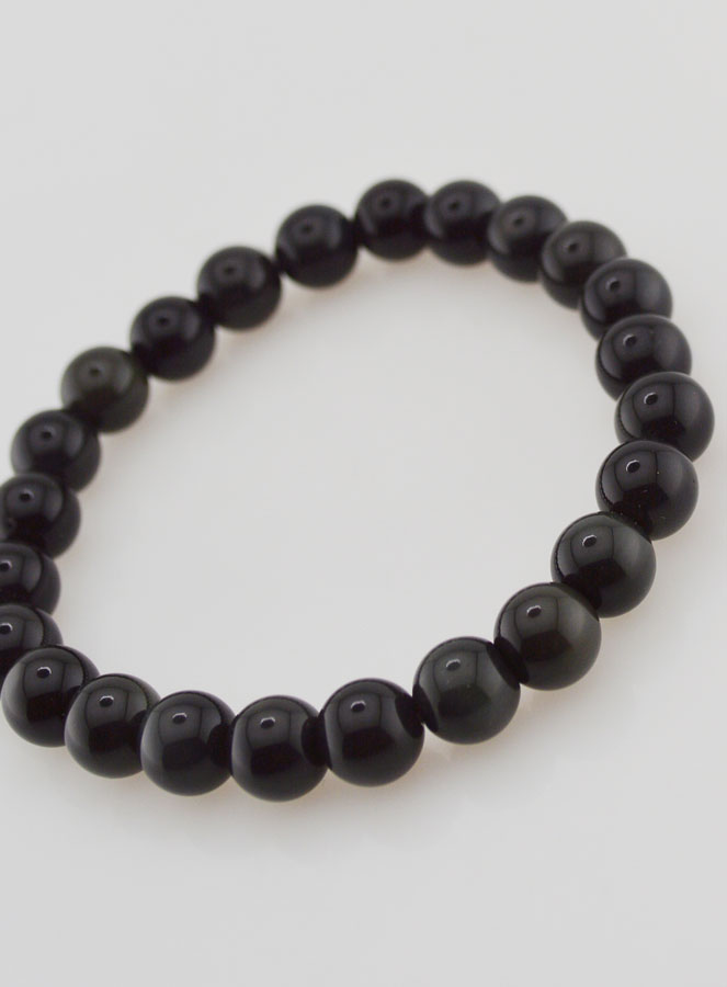 Bracelet en Pierre d'Obsidienne Oeil Céleste Rainbow - 8mm (pic 4)