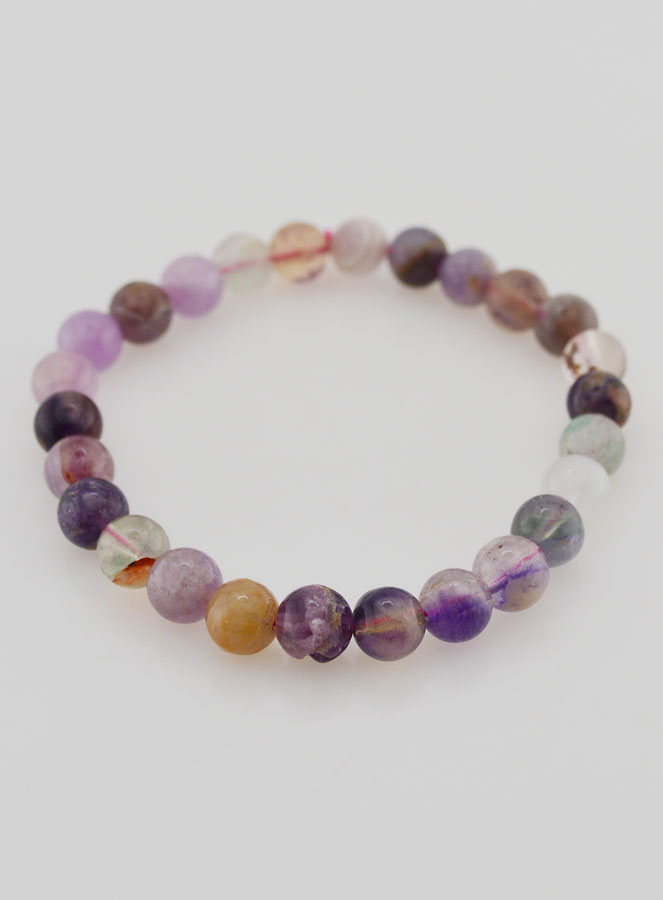 Bracelet en Pierre Naturelle de Fluorite Multicolore AA - 6mm (pic 2)
