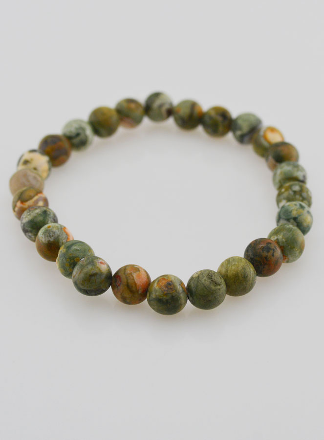 Bracelet en Pierre Naturelle de Rhyolite - 8mm (pic 2)