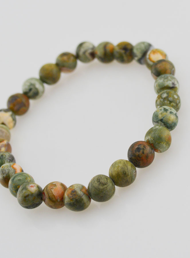 Bracelet en Pierre Naturelle de Rhyolite - 8mm (pic 4)