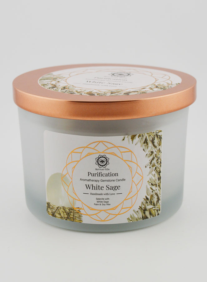 Bougie de Purification 256g - Sauge Blanche & Sélénite (pic 3)
