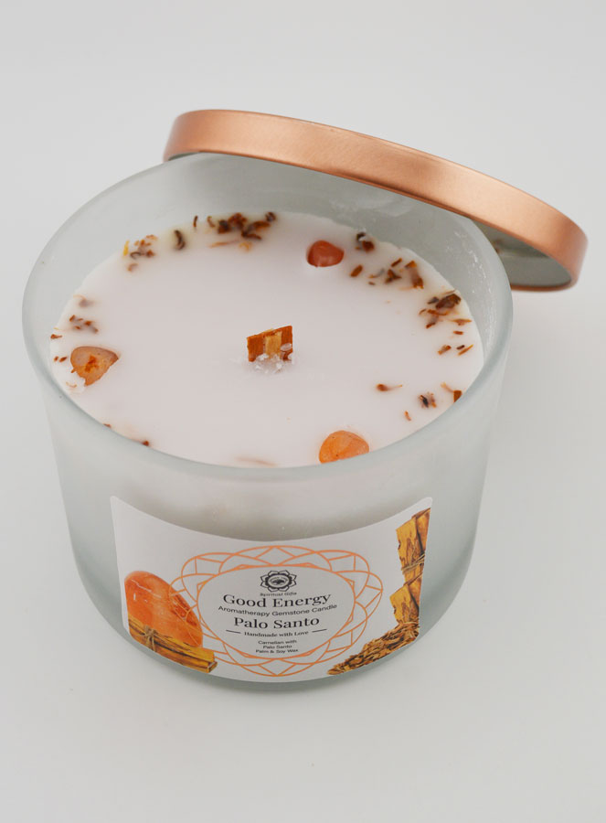 Bougie Parfumée Aromathérapie 256g - Palo Santo & Cornaline (pic 1)