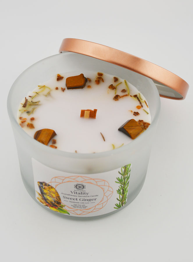 Bougie Parfumée Aromathérapie 256g - Gingembre & Oeil de Tigre (pic 1)