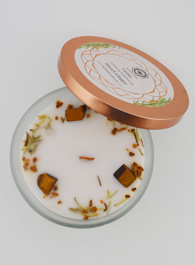 Bougie Parfumée Aromathérapie 256g - Gingembre & Oeil de Tigre (pic 2)