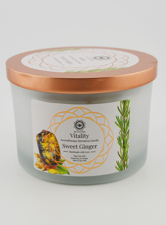 Bougie Parfumée Aromathérapie 256g - Gingembre & Oeil de Tigre (pic 3)