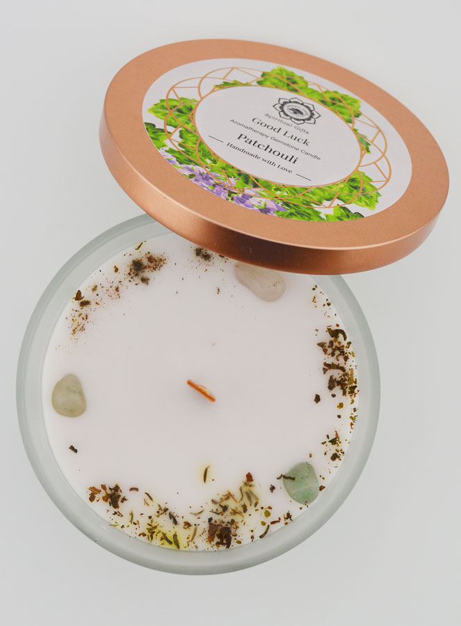 Bougie Parfumée 256g - Aventurine Verte & Patchouli (pic 2)