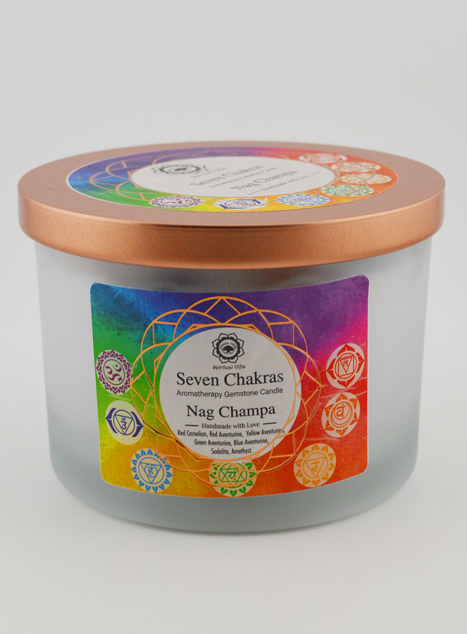 Bougie Parfumée 256g – Nag Champa & 7 Pierres (pic 3)