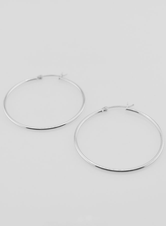Créoles en Argent 925 Rhodié - 40mm (pic 2)