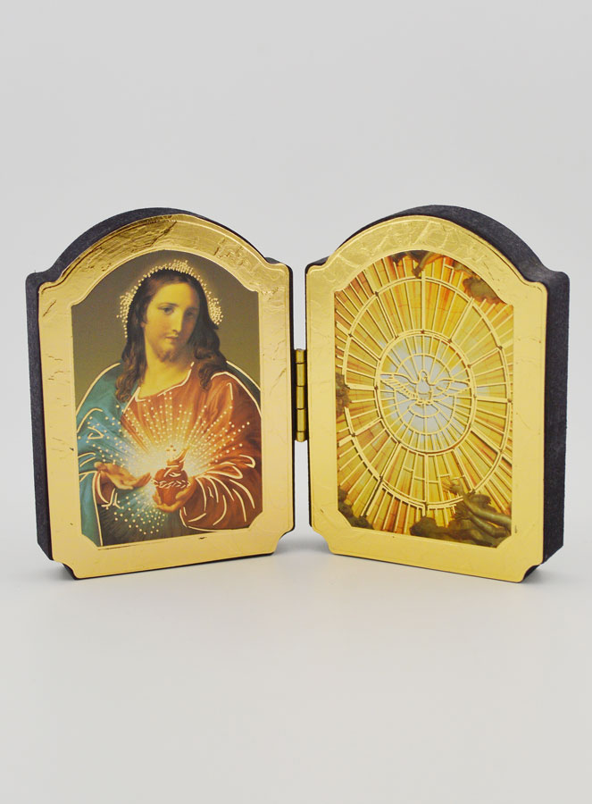 Icône Diptyque de Confirmation - Sacré Coeur de Jésus & Esprit Saint (pic 1)