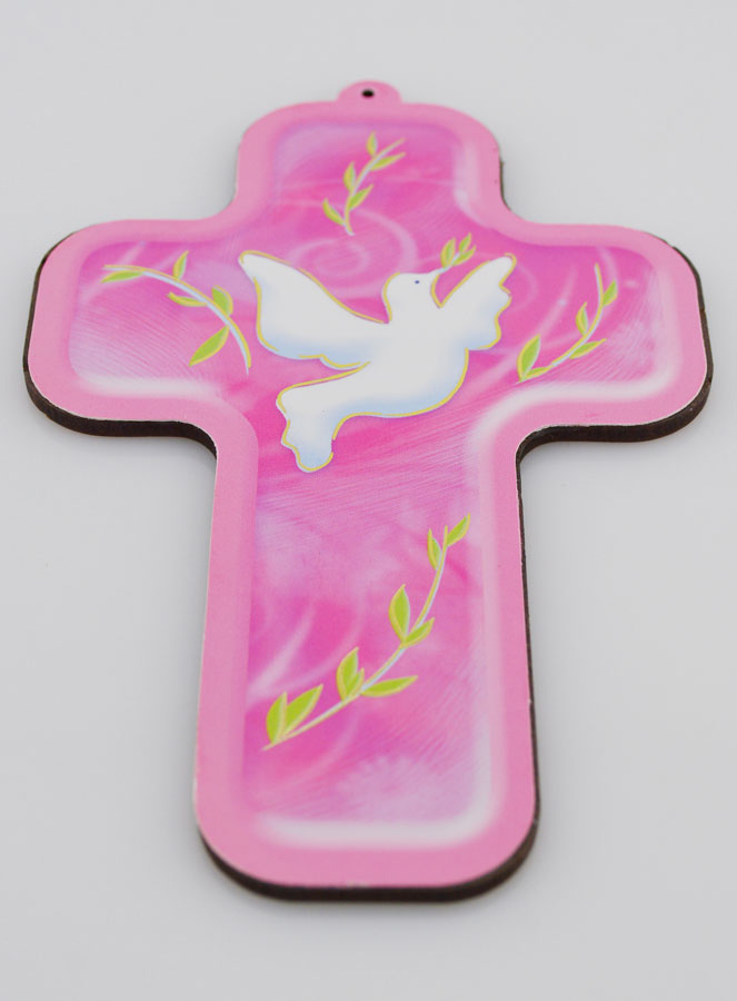 Croix Confirmante - Colombe de l'Esprit Saint - Rose (pic 2)