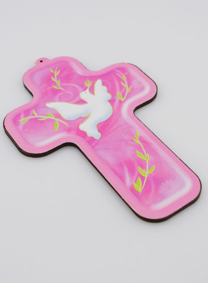Croix Confirmante - Colombe de l'Esprit Saint - Rose (pic 3)