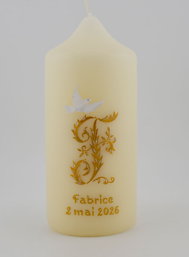 Bougie Souvenir de Confirmation Esprit Saint - Or (pic 1)
