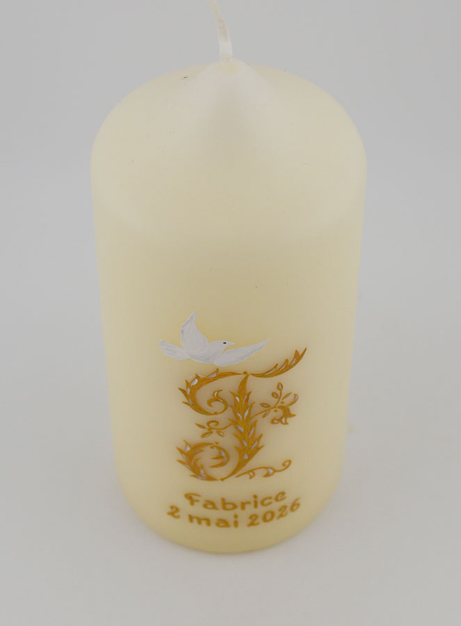 Bougie Souvenir de Confirmation Esprit Saint - Or (pic 2)