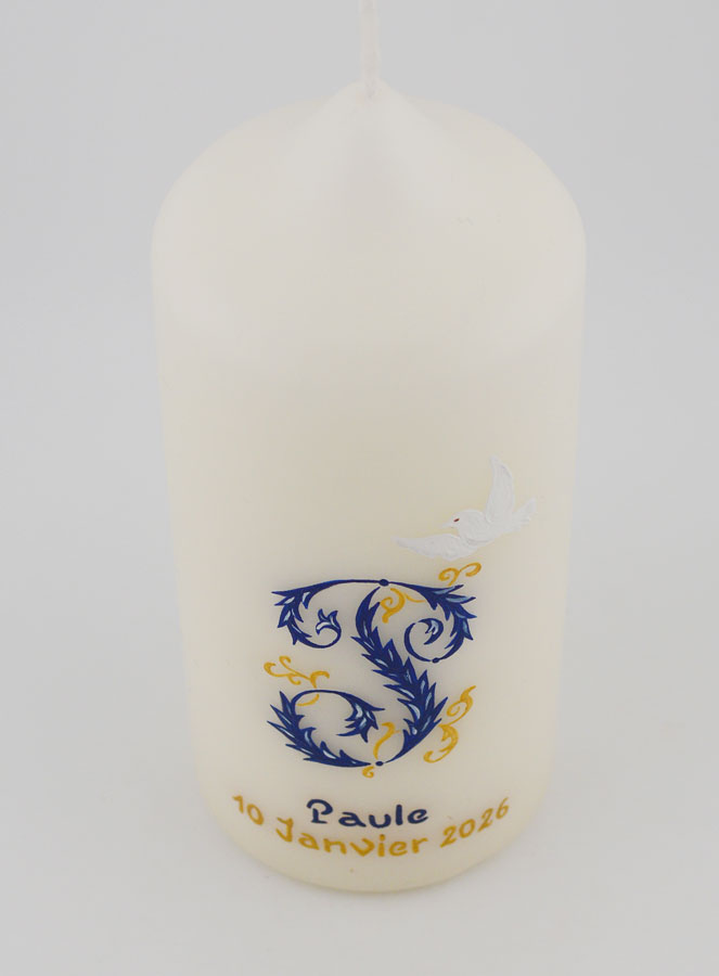 Bougie Souvenir de Confirmation Esprit Saint - Bleu (pic 2)