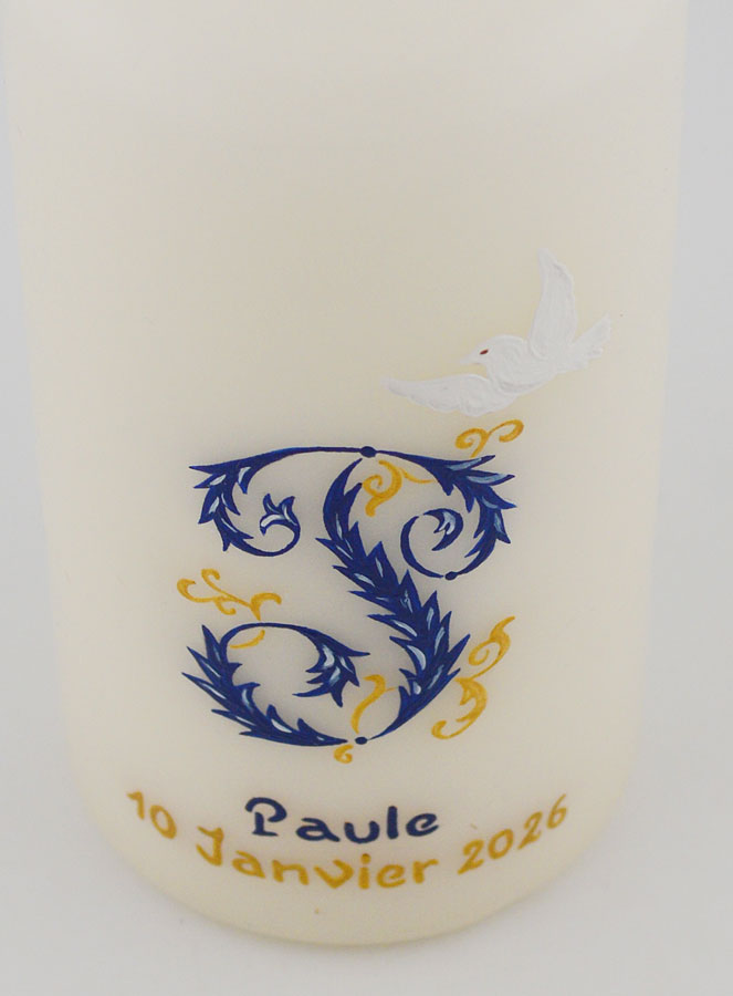 Bougie Souvenir de Confirmation Esprit Saint - Bleu (pic 4)