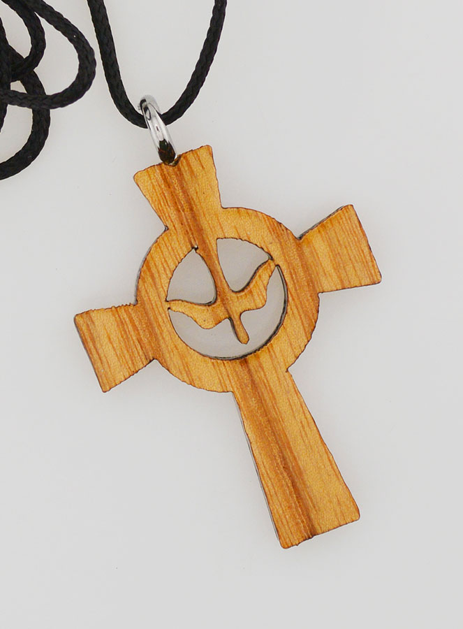 Pendentif Croix de Confirmation en Bois - Esprit Saint (pic 4)