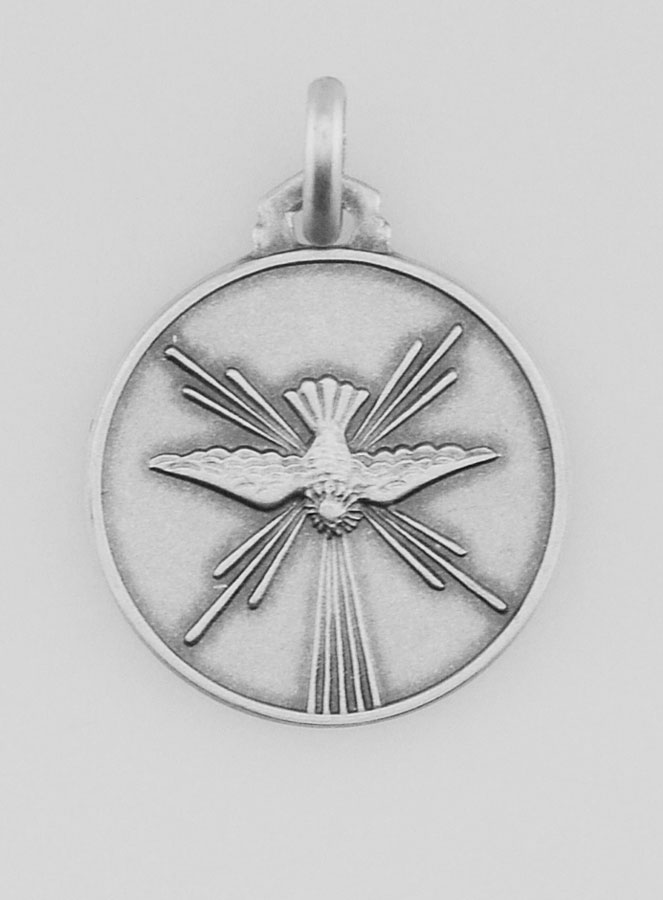 Médaille Souvenir de Confirmation - Colombe en Argent 925/1000 (pic 1)
