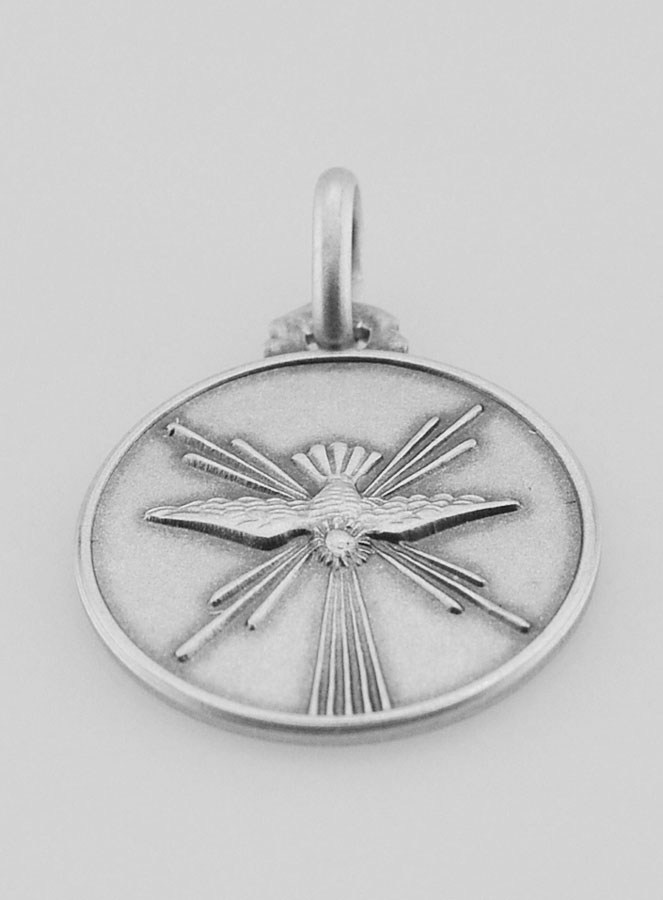 Médaille Souvenir de Confirmation - Colombe en Argent 925/1000 (pic 2)