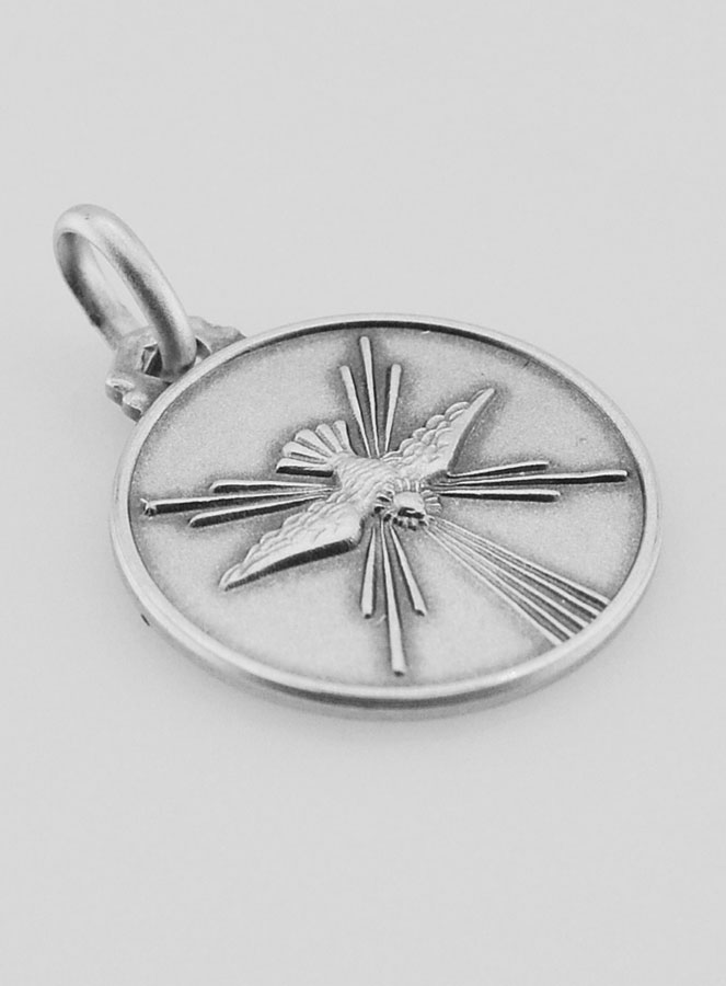 Médaille Souvenir de Confirmation - Colombe en Argent 925/1000 (pic 3)