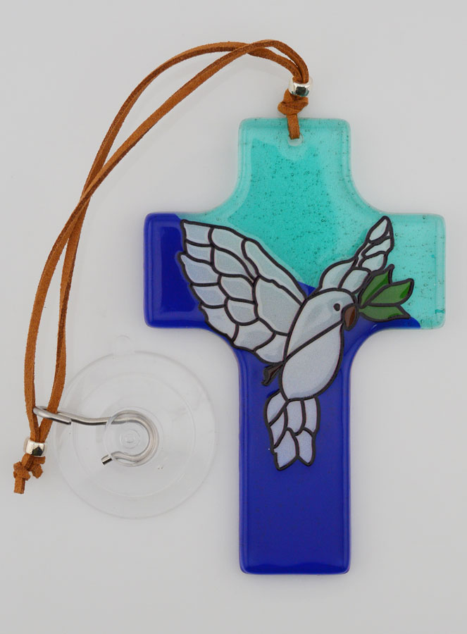 Croix Souvenir de Confirmation en Verre - Esprit Saint (pic 2)