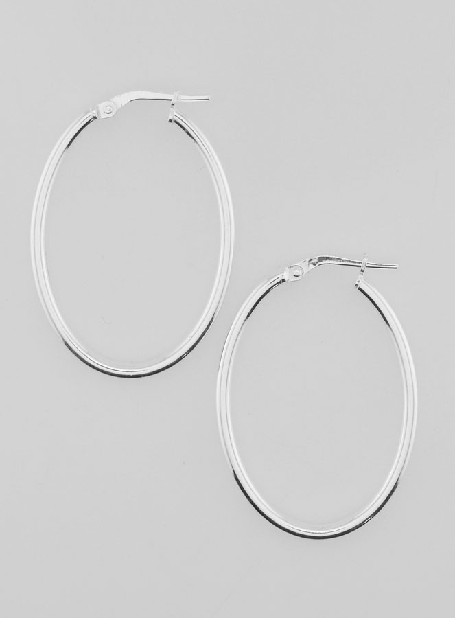 Créoles Ovales en Argent 925 - 36mm (pic 1)