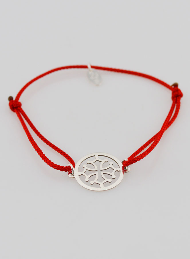 Bracelet Argent et Corde - Croix Occitane (pic 2)