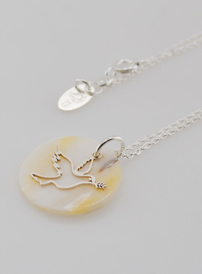 Collier Religieux Colombe - Argent & Nacre (pic 1)