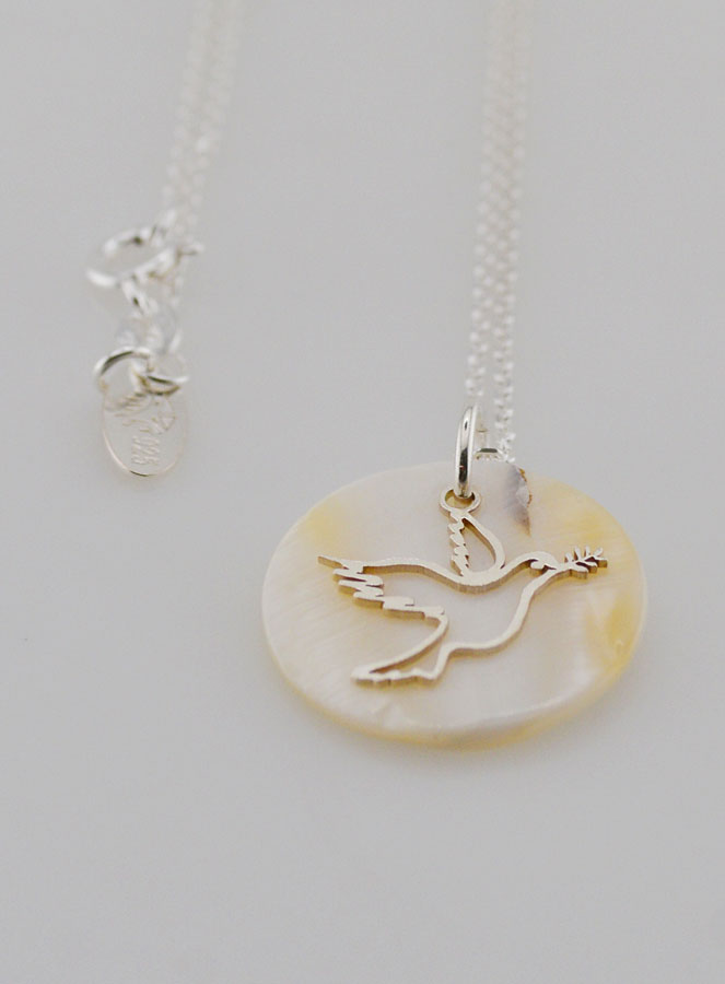 Collier Religieux Colombe - Argent & Nacre (pic 2)
