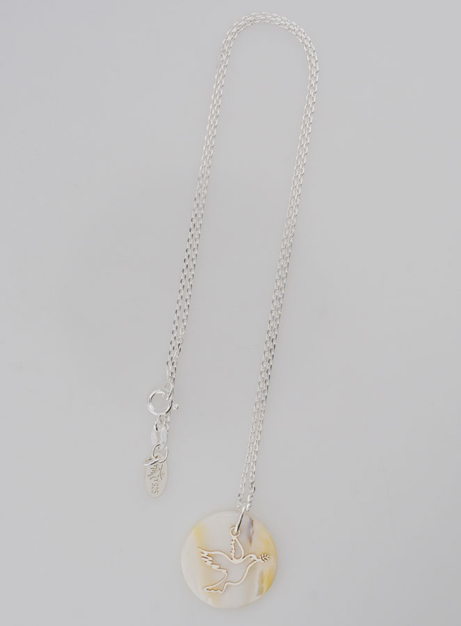 Collier Religieux Colombe - Argent & Nacre (pic 3)