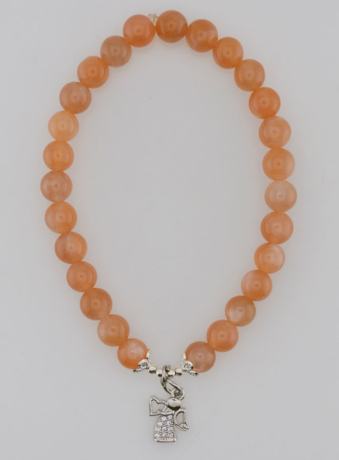 Bracelet en Pierre de Soleil 6mm - Ange Gardien (pic 1)