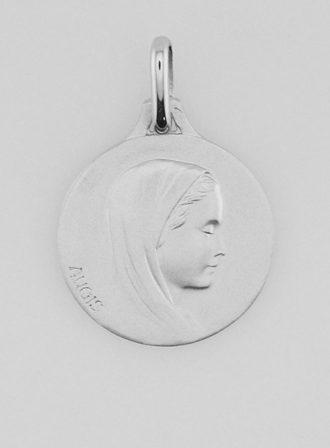 Médaille Vierge Marie de Profil en Argent Massif - 18mm (pic 1)
