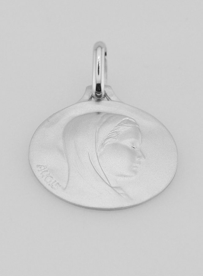 Médaille Vierge Marie de Profil en Argent Massif - 18mm (pic 2)