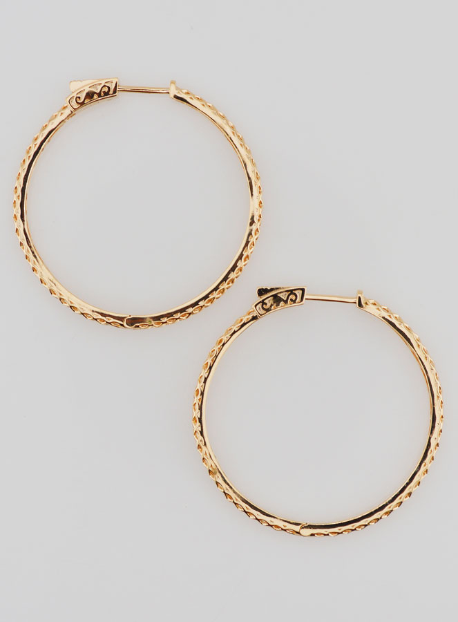 Créoles Ajourées Croisillons 40mm - Plaqué Or (pic 1)