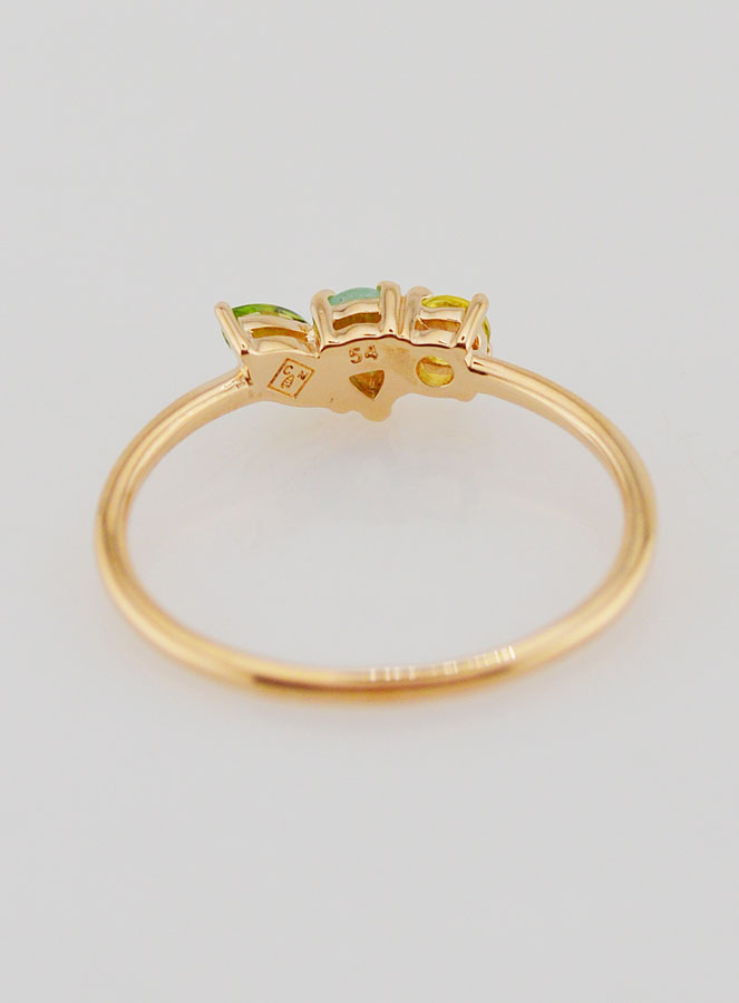 Bague Plaqué Or & Aventurine - Taille 54 (pic 4)