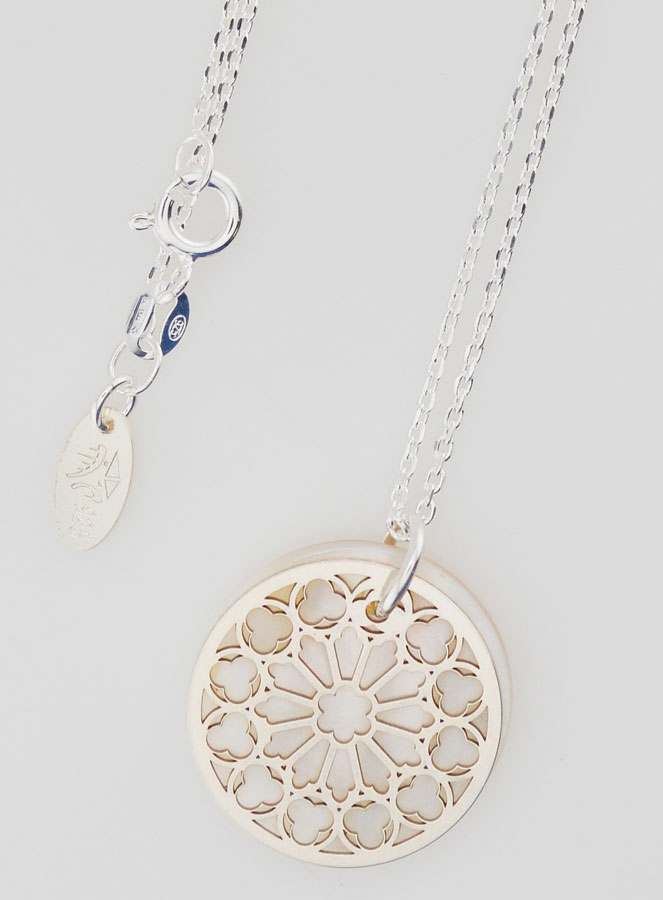 Collier Religieux Vitrail - Argent & Nacre (pic 4)