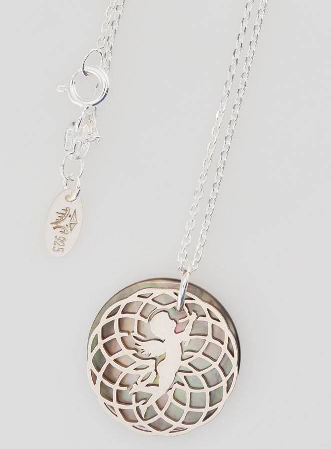 Collier Religieux Ange - Argent & Nacre Noire (pic 4)