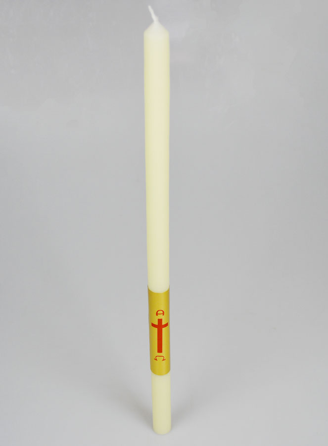 Cierge de Baptême Ivoire et Or - 50cm (pic 2)