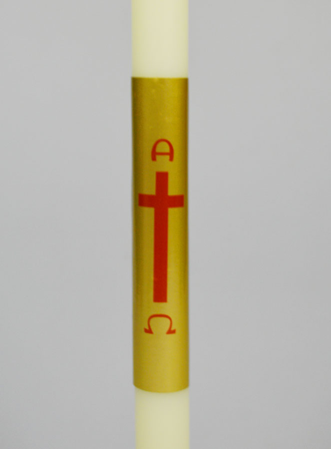 Cierge de Baptême Ivoire et Or - 50cm (pic 4)