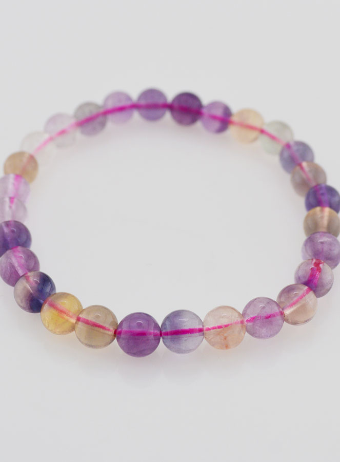 Bracelet en Pierre Naturelle de Fluorite Multicolore AA - 6mm (pic 2)