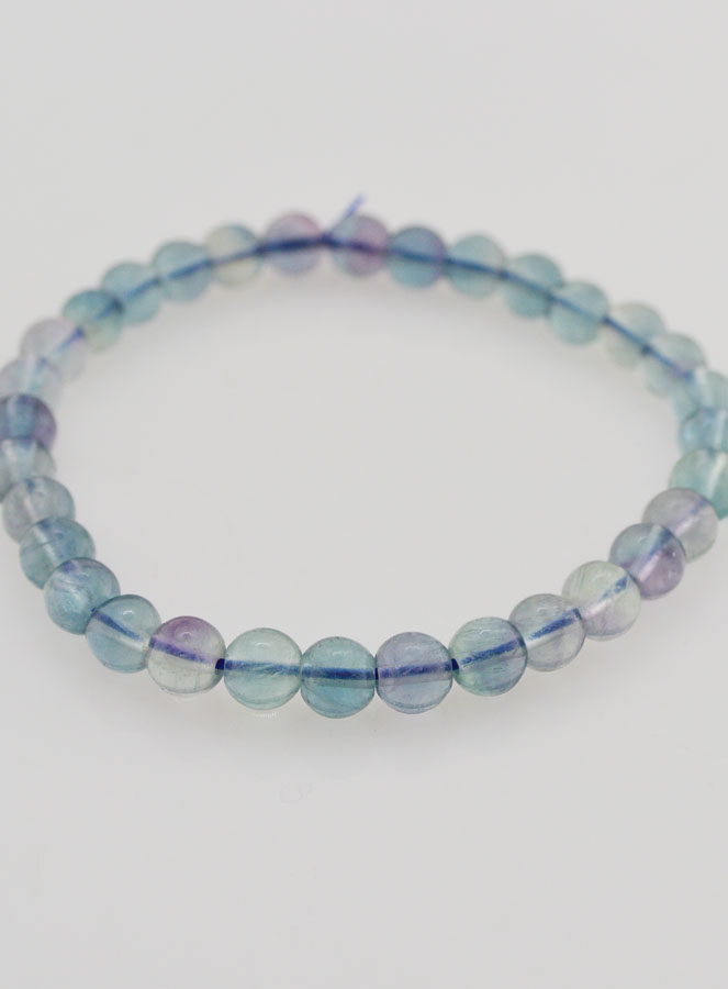 Bracelet en Pierre Naturelle de Fluorite Bleue AA - 6mm (pic 2)