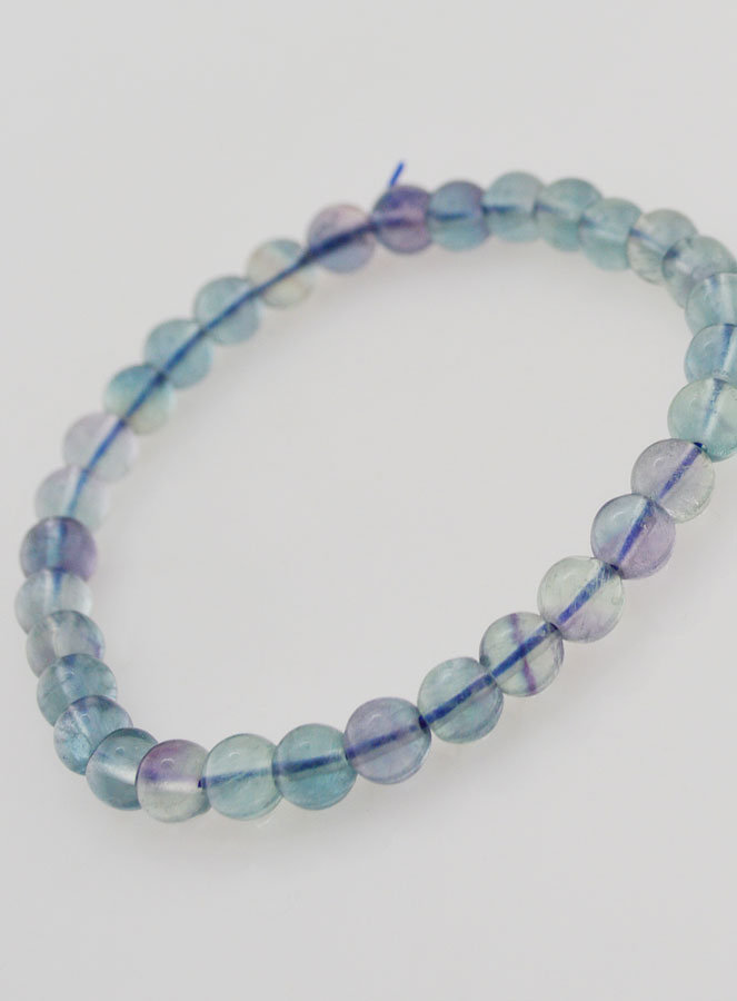 Bracelet en Pierre Naturelle de Fluorite Bleue AA - 6mm (pic 4)