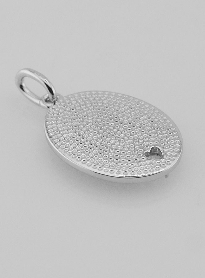 Médaille Argent & Zircon Sacré Coeur de Marie - 19mm (pic 4)