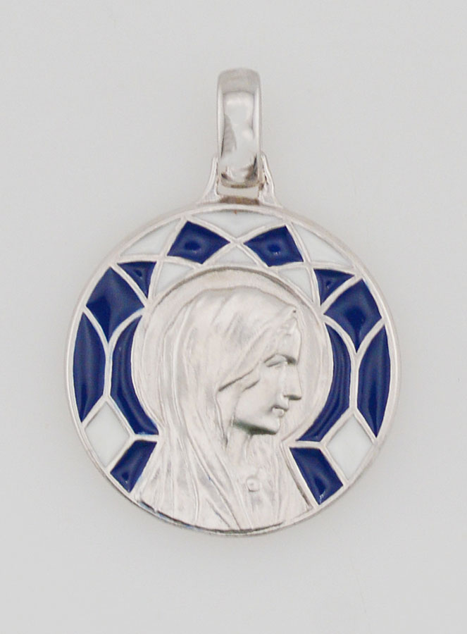Médaille Vierge Marie & Lourdes Double Face - 18mm (pic 1)