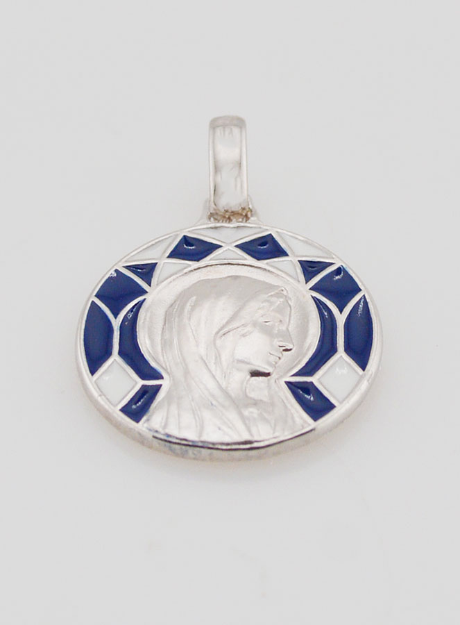Médaille Vierge Marie & Lourdes Double Face - 18mm (pic 2)