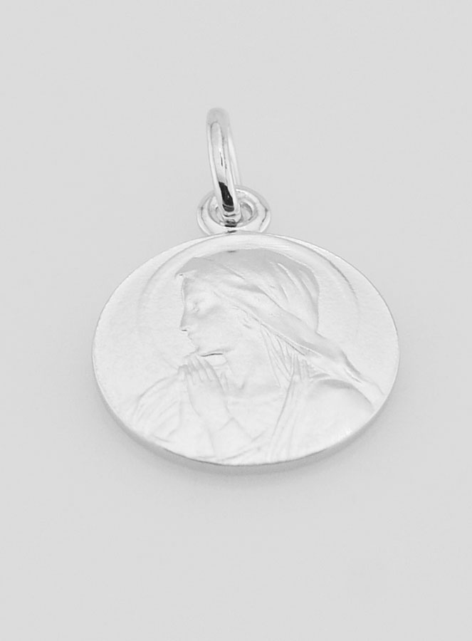 Médaille Argent Vierge en Prière - 16mm (pic 2)