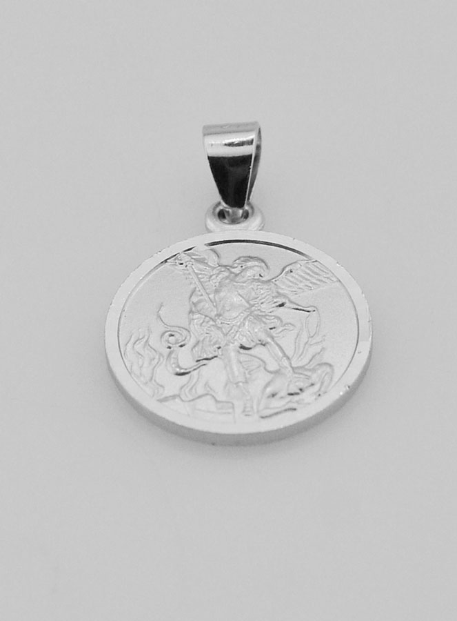 Médaille Saint Michel Archange en Argent Massif - 14mm (pic 2)